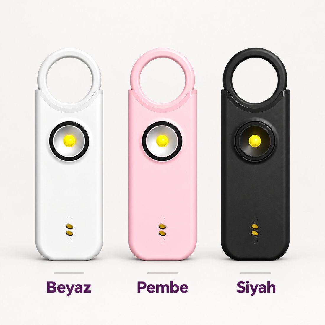 Beyaz, pembe ve siyah Saveria alarm
